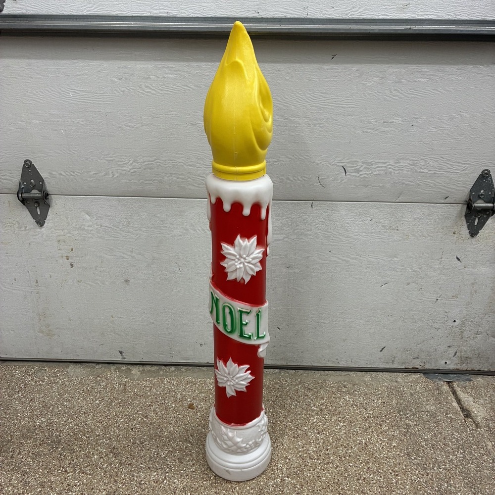 Vintage Empire Blow Mold Candle NOEL Christmas 39" Lighted Poinsettia